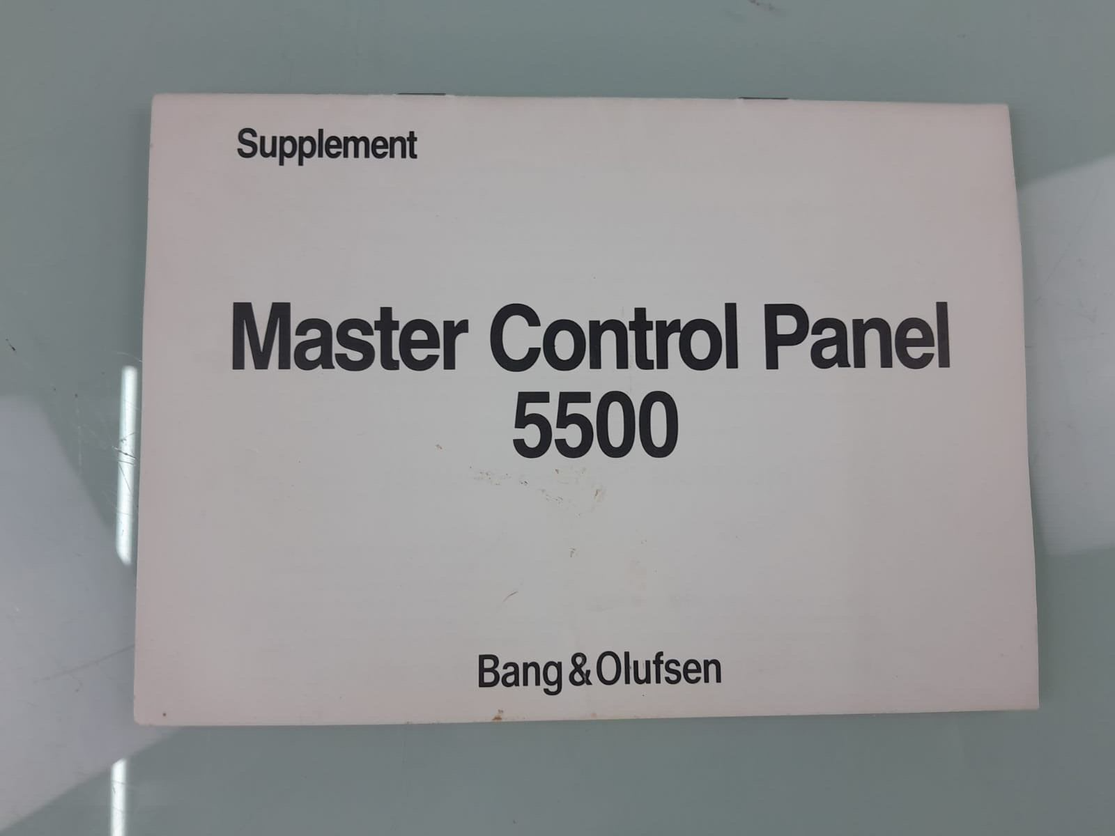 BANG & OLUFSEN B&O MASTER CONTROL PANEL 5500 MANUAL SUPPLEMENT