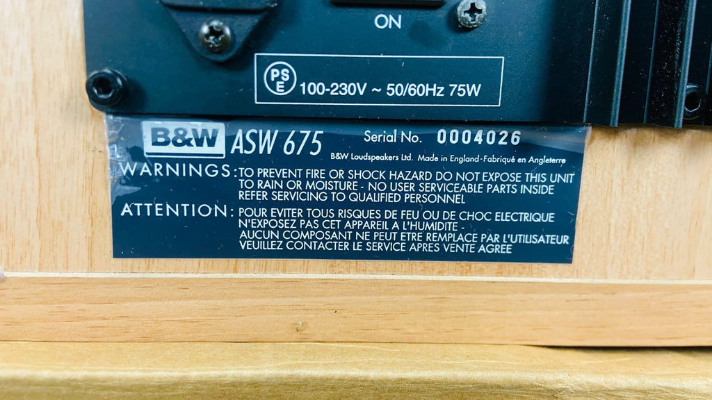BOWERS & WILKINS B&W ASW 675 SUBWOOFER