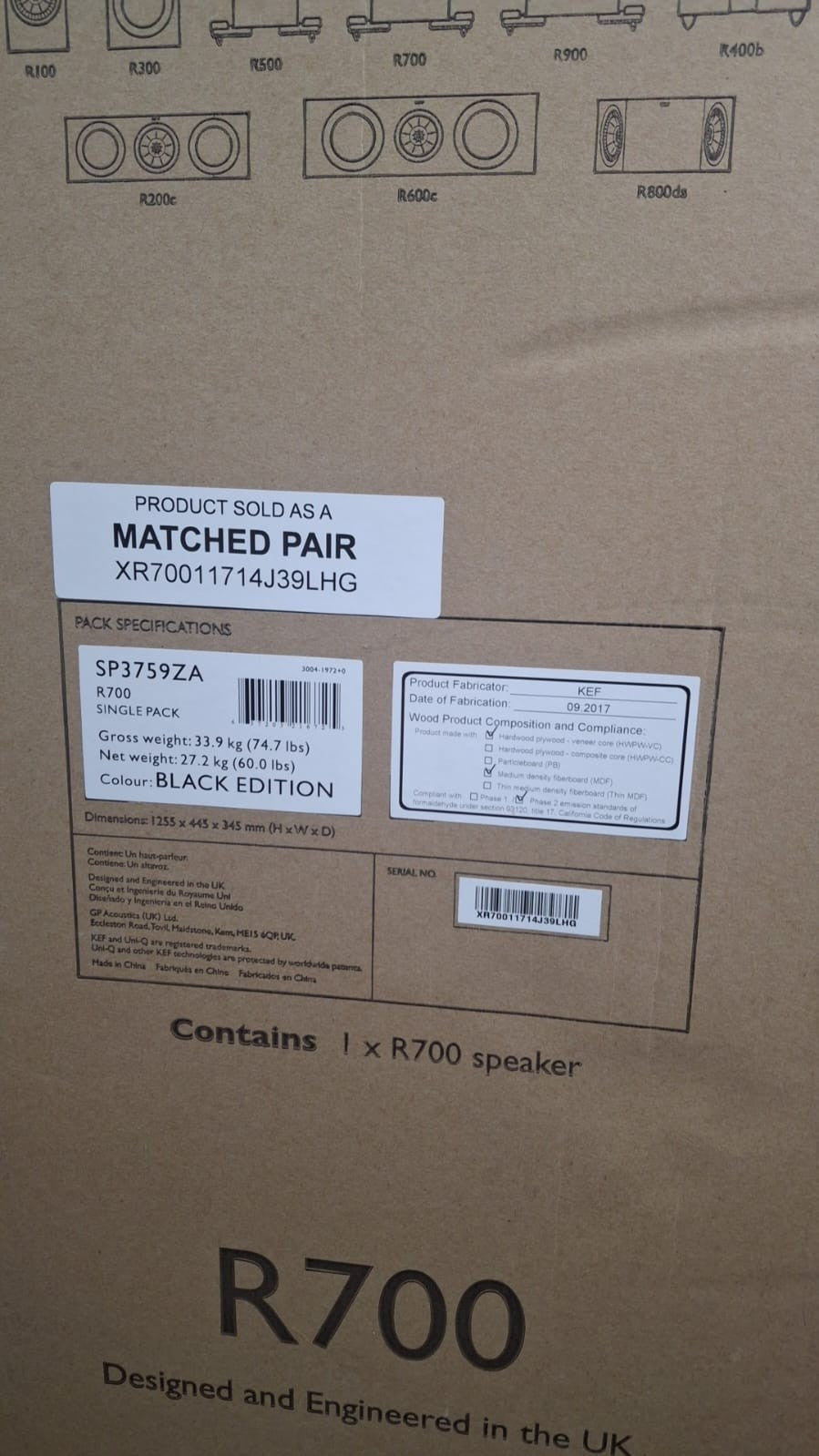 NEW SEALED KEF R700 FLOOR STANDING SPEAKERS