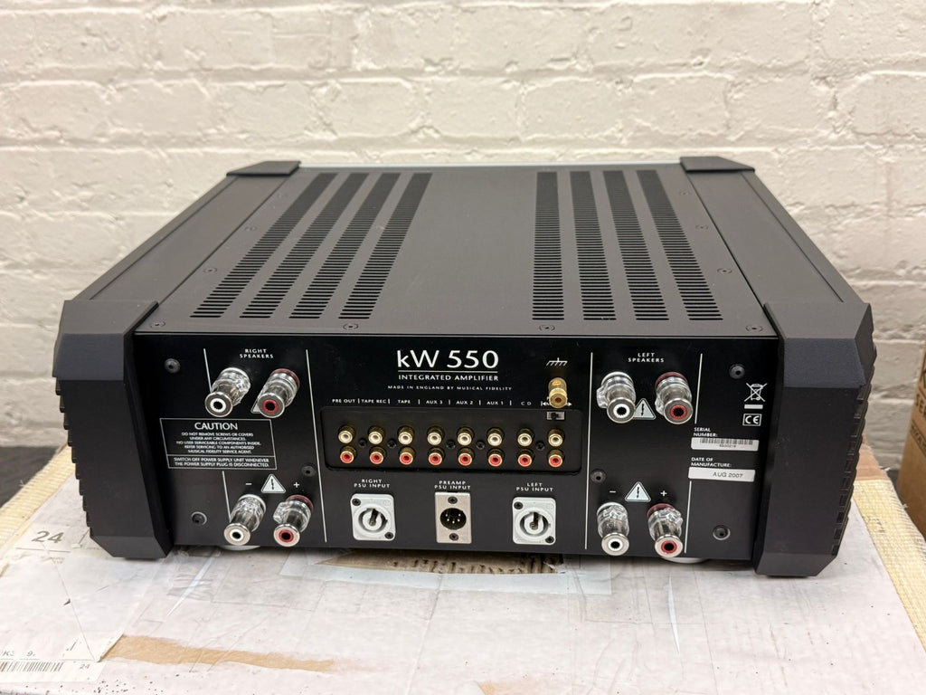 SERVICED MUSICAL FIDELITY KW 550 INTEGRATED AMPLIFIER & KW 550 POWER SUPPLY