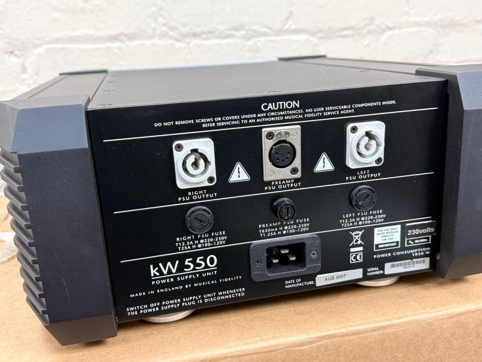 SERVICED MUSICAL FIDELITY KW 550 INTEGRATED AMPLIFIER & KW 550 POWER SUPPLY