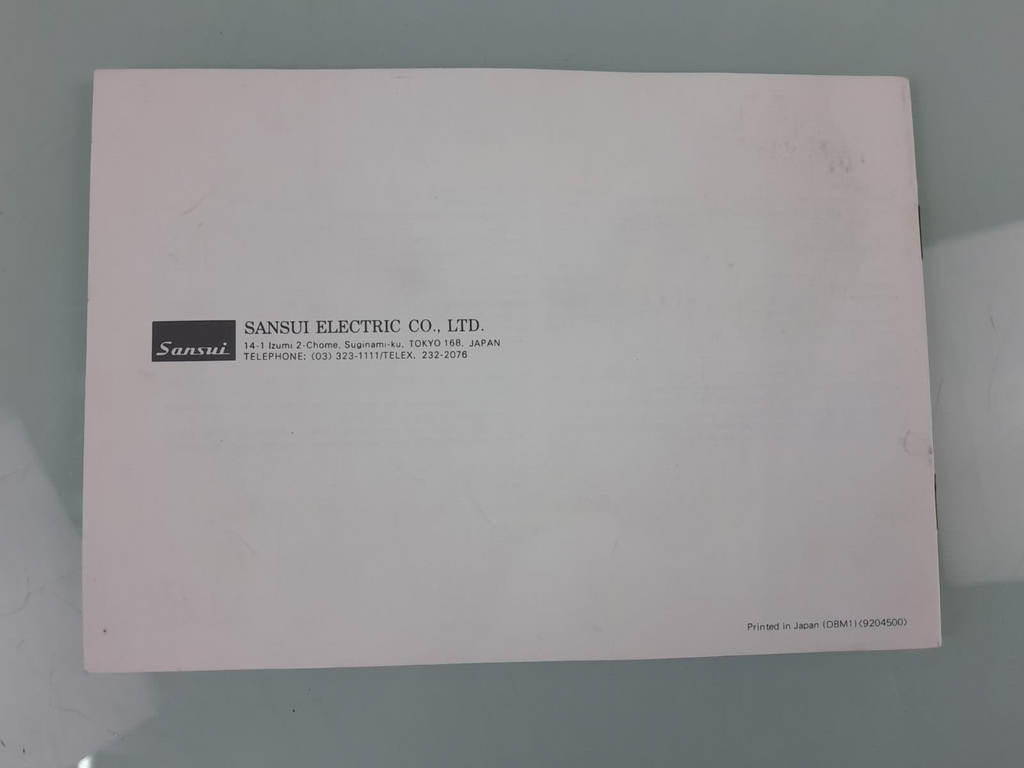 SANSUI TU 417 AM/FM STEREO TUNER OPERATING INSTRUCTIONS