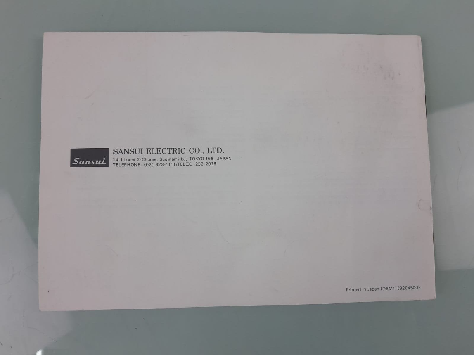 SANSUI TU 417 AM/FM STEREO TUNER OPERATING INSTRUCTIONS