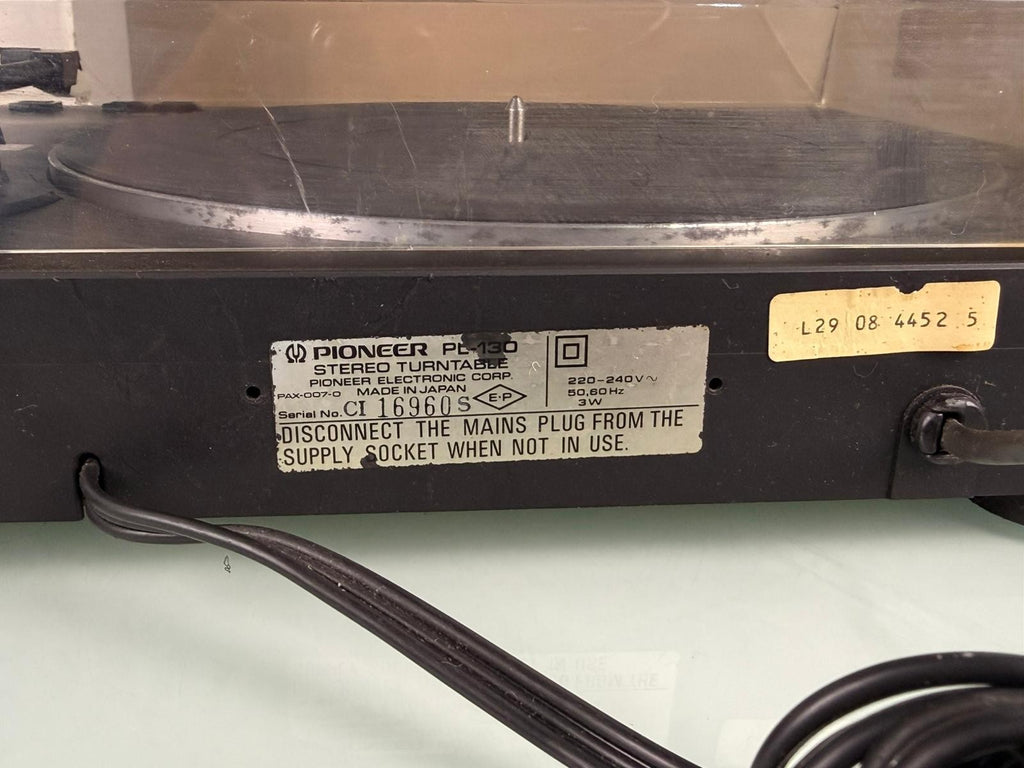 PIONEER PL 130 AUTO RETURN STEREO TURNTABLE