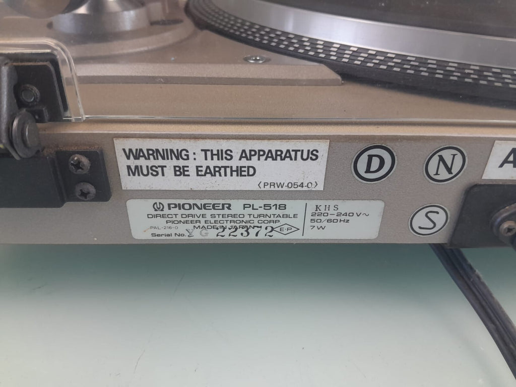PIONEER PL 518 DIRECT DRIVE STEREO TURNTABLE WITH ADC 10E MK IV CARTRIDGE
