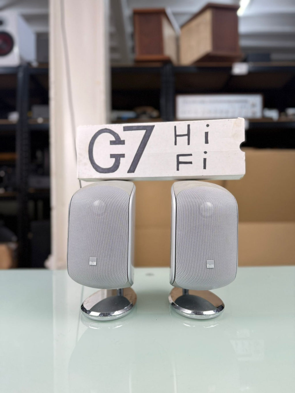 BOWERS & WILKINS B&W M 1 MK1 SPEAKERS WITH TABLE STAND #002