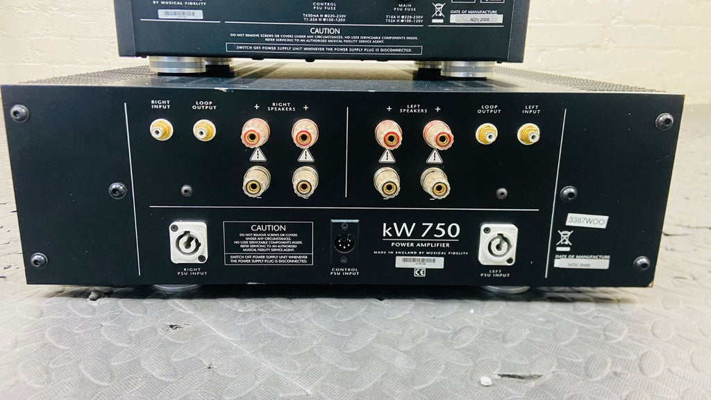 MUSICAL FIDELITY KW 750 POWER AMPLIFIER WITH KW 750 PSU POWER SUPPLY