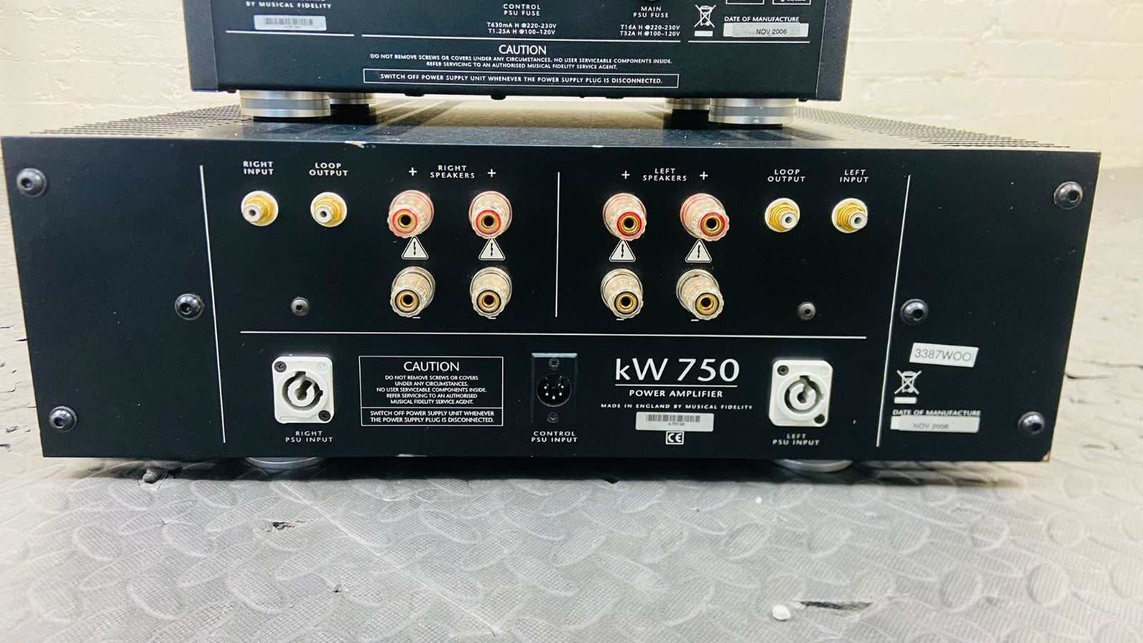 MUSICAL FIDELITY KW 750 POWER AMPLIFIER WITH KW 750 PSU POWER SUPPLY