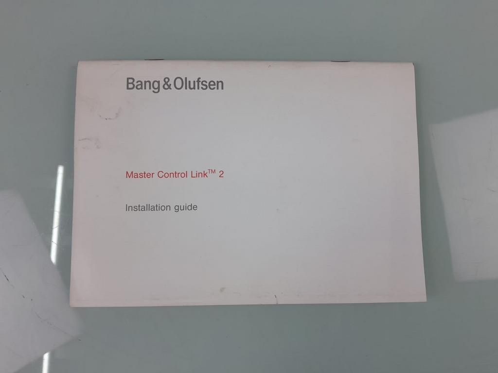 BANG & OLUFSEN B&O MASTER CONTROL LINK 2 INSTALLATION GUIDE MANUAL