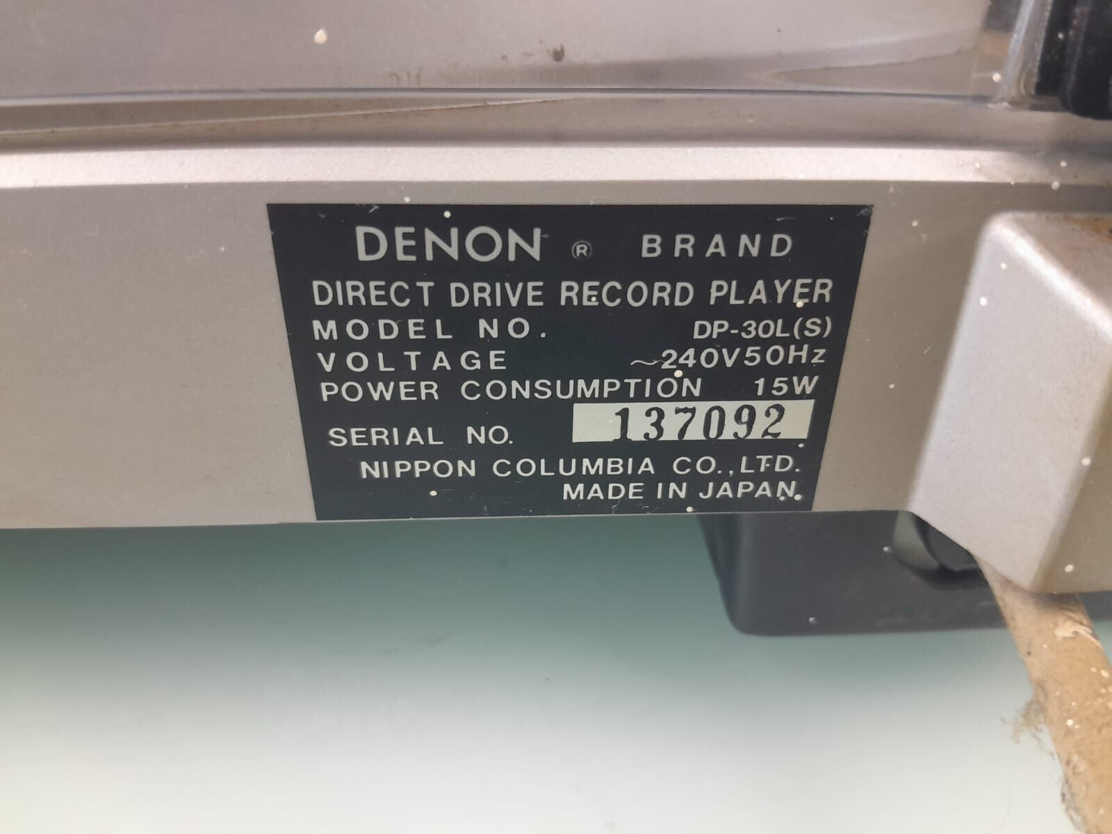 DENON DP 30L AUTOMATIC ARM LIFT DIRECT DRIVE TURNTABLE RECORD PLAYER