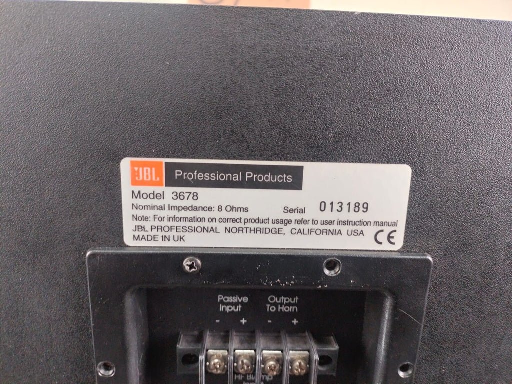 JBL 3678 SINGLE WOOFER BASS BOX