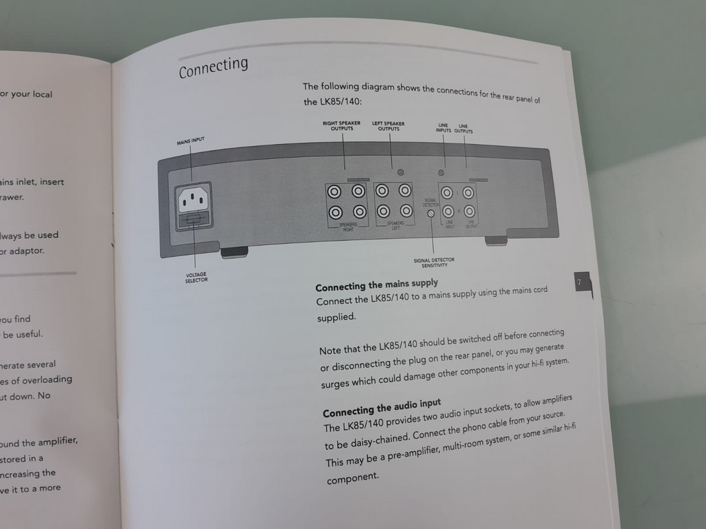 LINN LK85 / 140 STEREO POWER AMPLIFIER OWNERS MANUAL