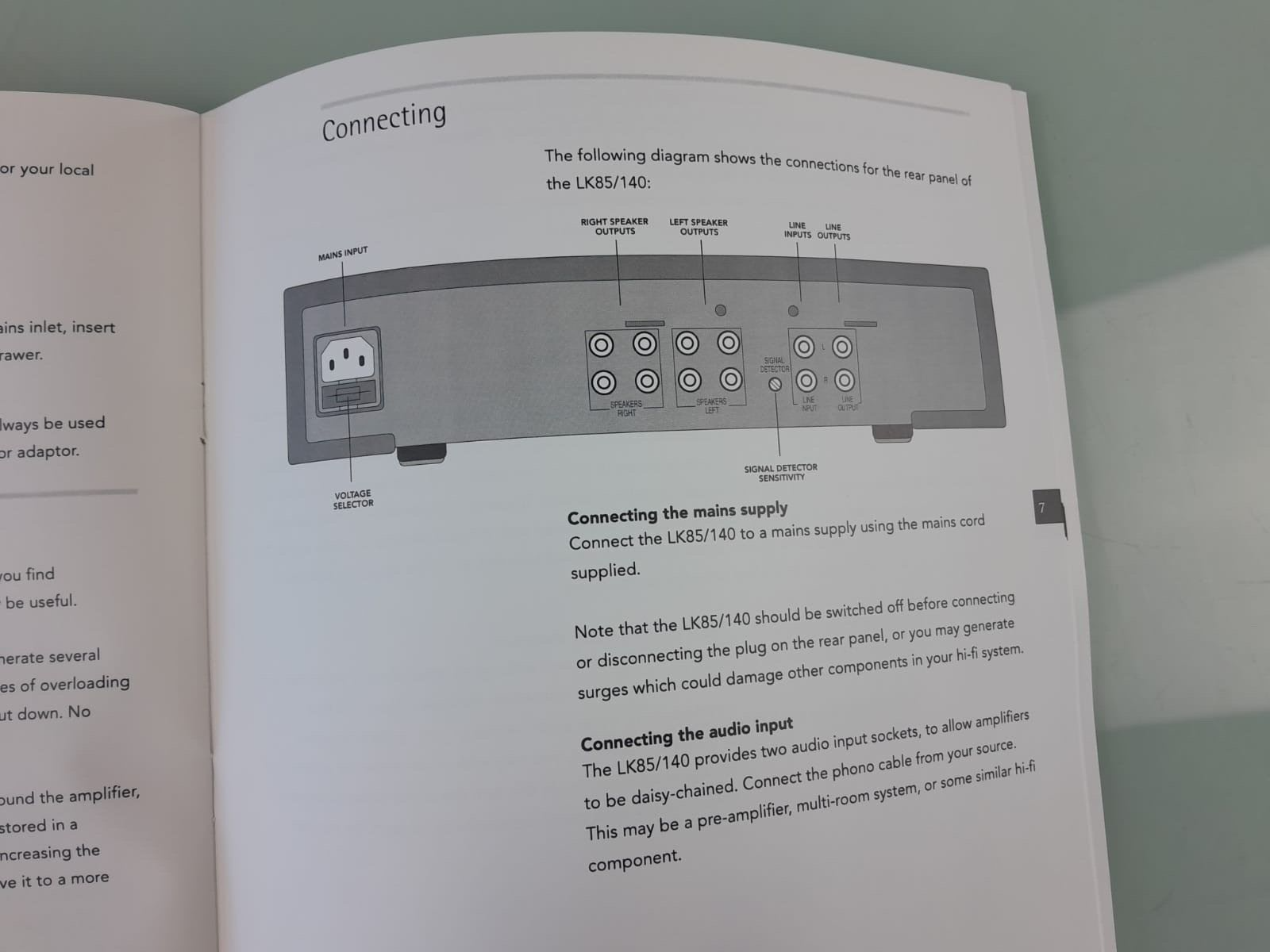 LINN LK85 / 140 STEREO POWER AMPLIFIER OWNERS MANUAL