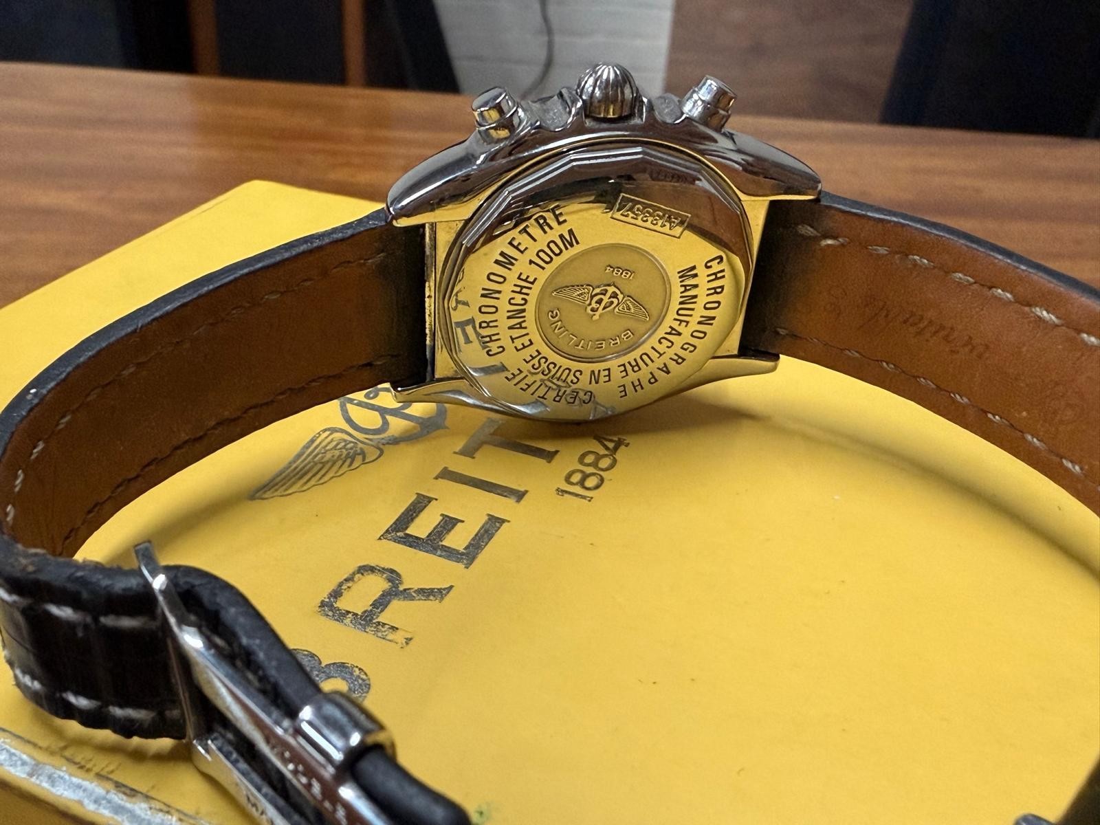 SERVICED! BREITLING 1884 CHRONO COCKPIT A13357 WATCH WITH BOX AND PAPERS