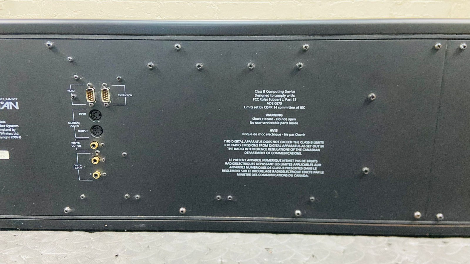 MERIDIAN DSP 5500 HC 24/96 CENTER SPEAKER BOOTHROYD STUART