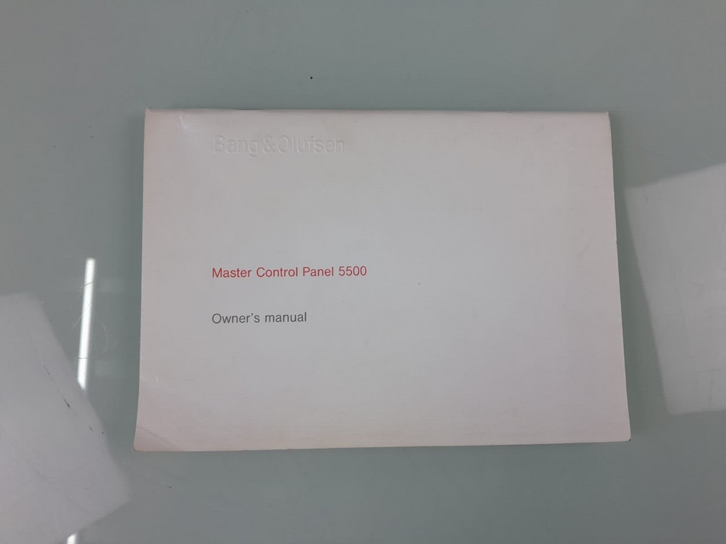 BANG & OLUFSEN B&O MASTER CONTROL PANEL 5500 OWNER'S MANUAL #002