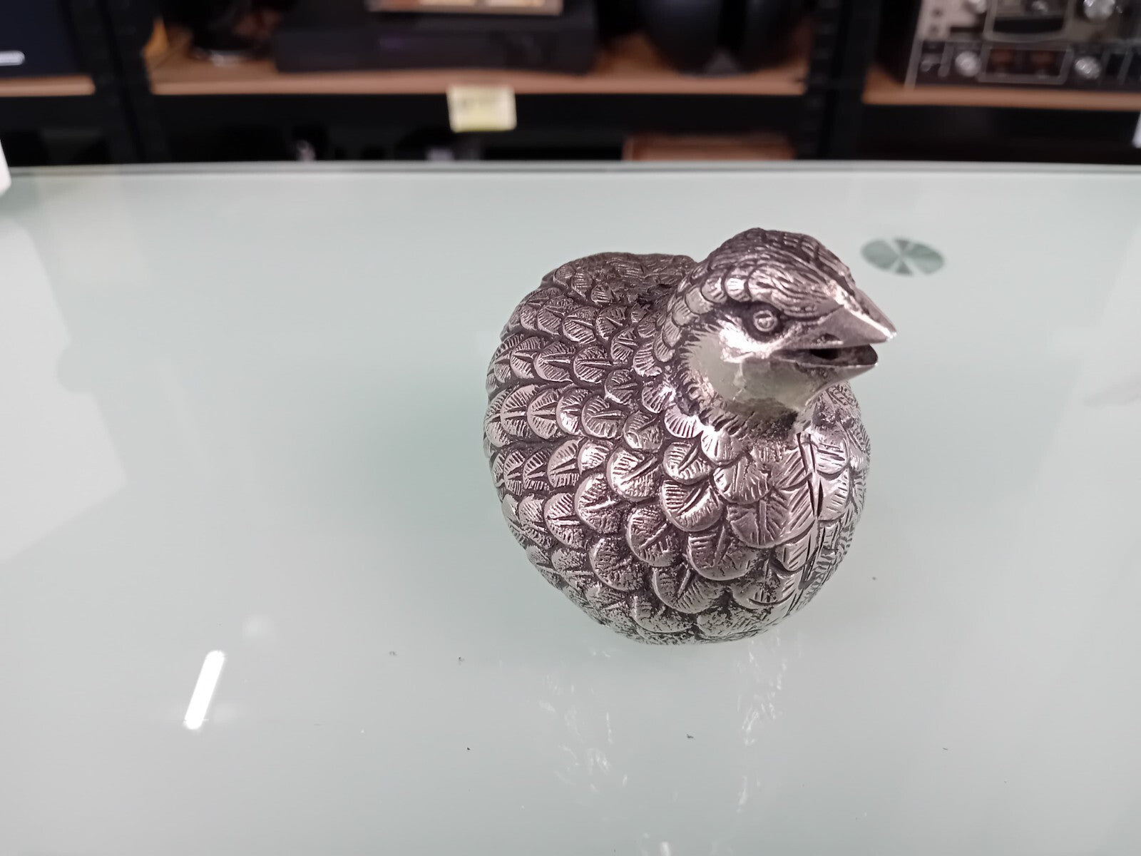 GUCCI MADE IN ITALY VINTAGE SILVER PEWTER QUAIL SUGAR CASTER