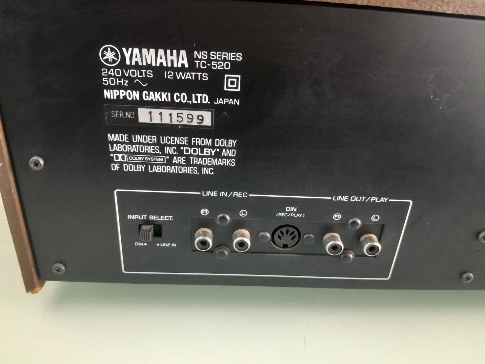 YAMAHA TC 520 NATURAL SOUND STEREO CASSETTE DECK