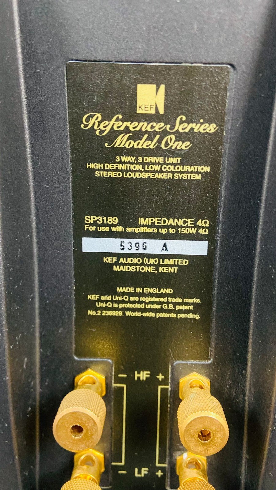 KEF MODEL ONE REFERENCE SERIES FLOOR STANDING SPEAKERS