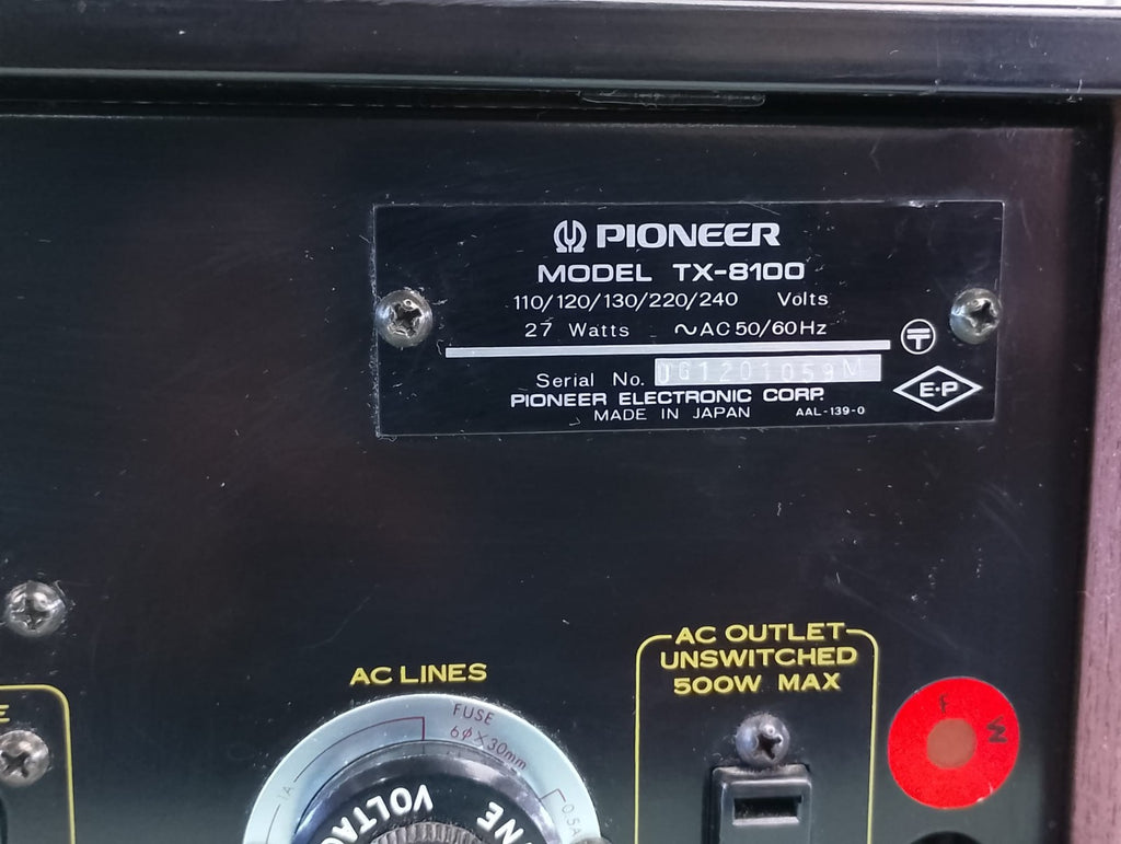 PIONEER TX 8100 STEREO TUNER