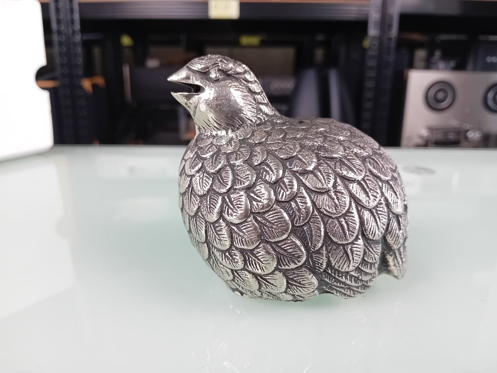 GUCCI MADE IN ITALY VINTAGE SILVER PEWTER QUAIL SUGAR CASTER