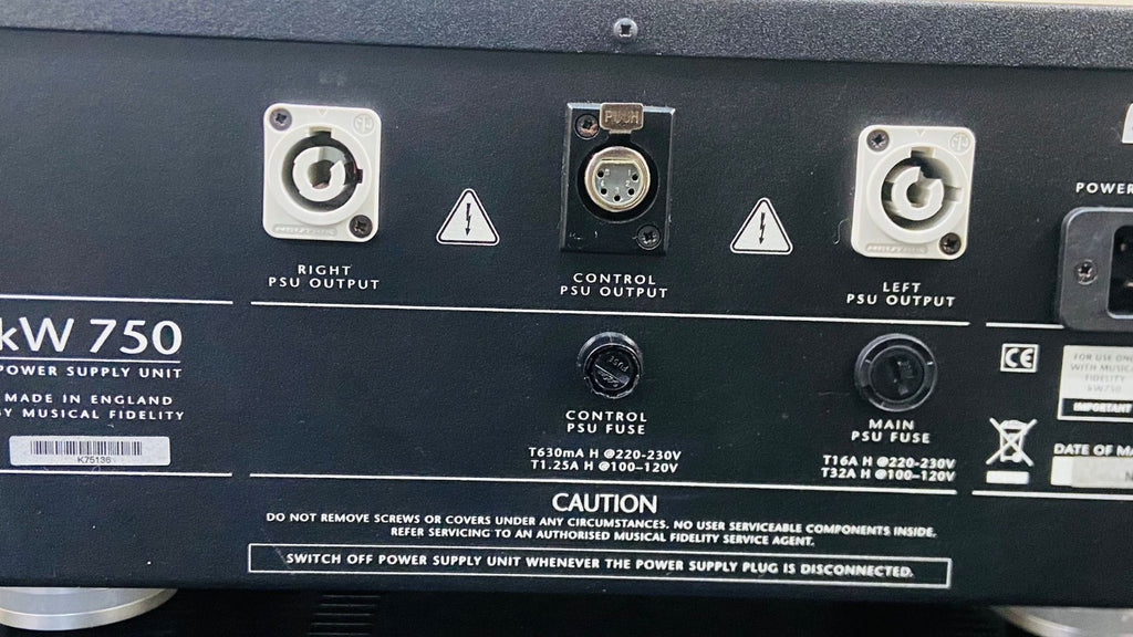 MUSICAL FIDELITY KW 750 POWER AMPLIFIER WITH KW 750 PSU POWER SUPPLY