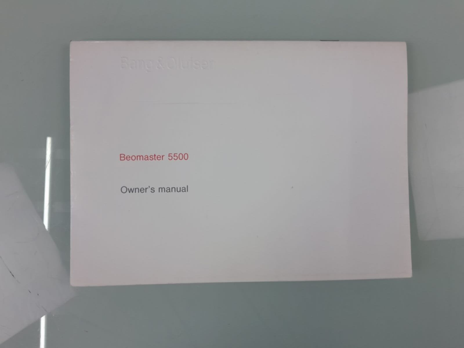 BANG & OLUFSEN B&O BEOMASTER 5500 OWNER'S MANUAL