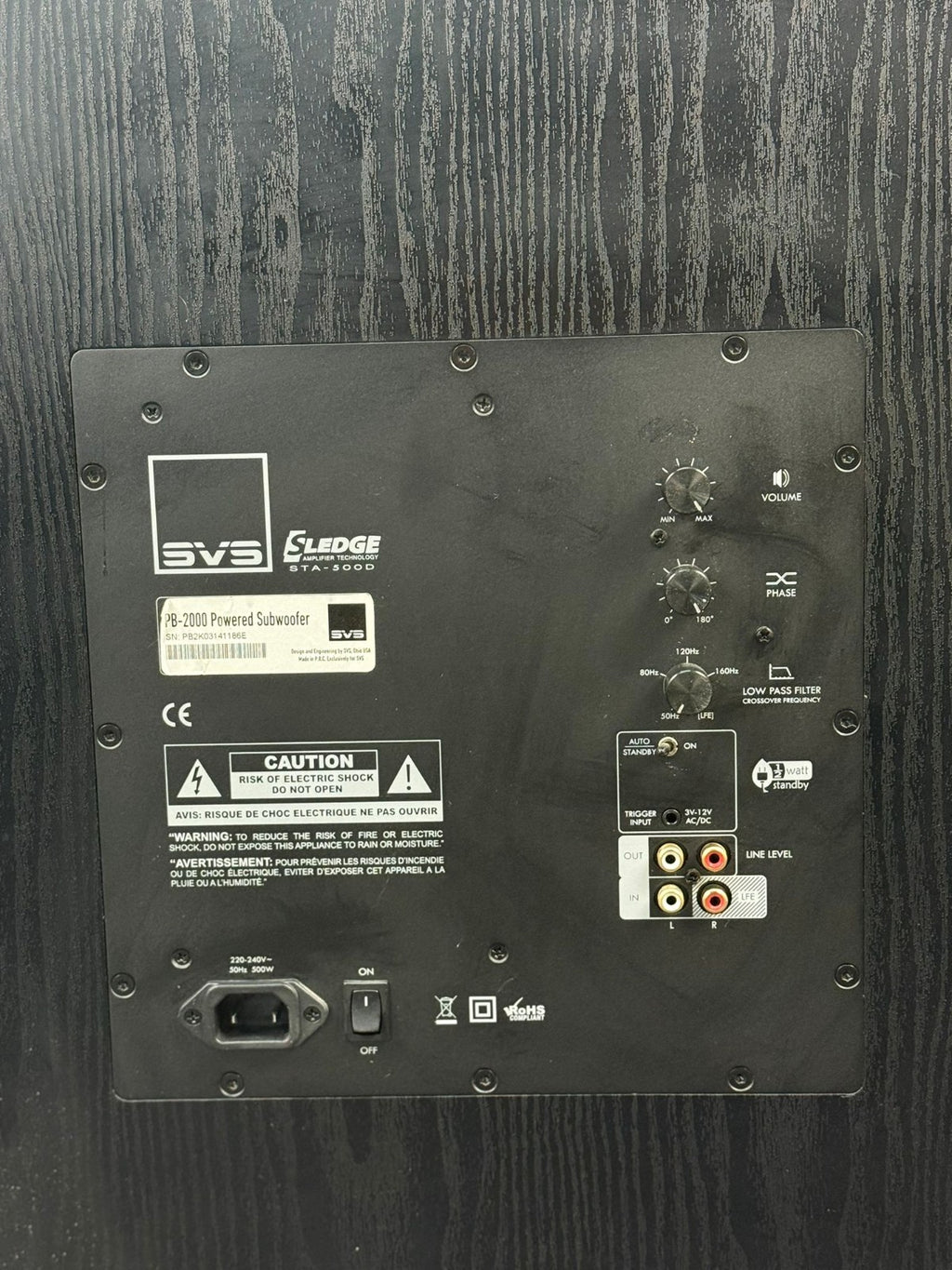 SVS PB 2000 POWERED ACTIVE SUBWOOFER WITH SLEDGE STA 500D AMPLIFIER