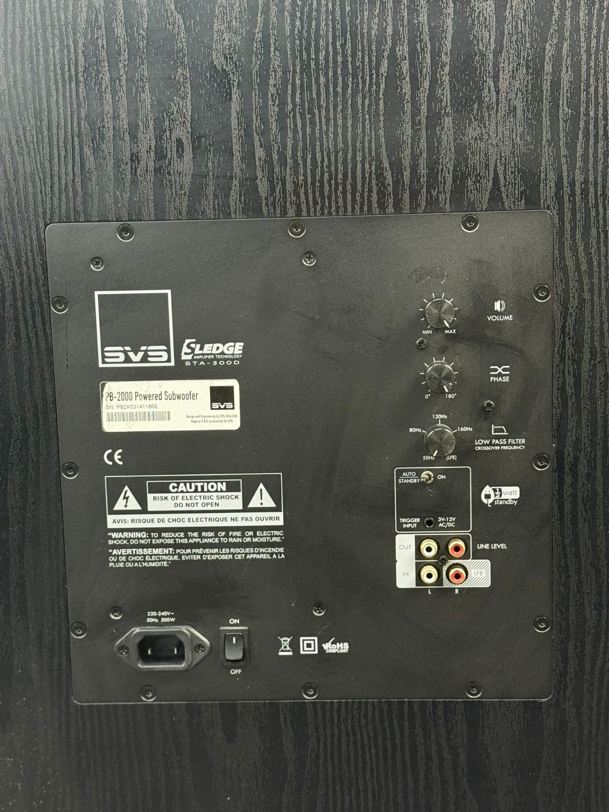 SVS PB 2000 POWERED ACTIVE SUBWOOFER WITH SLEDGE STA 500D AMPLIFIER