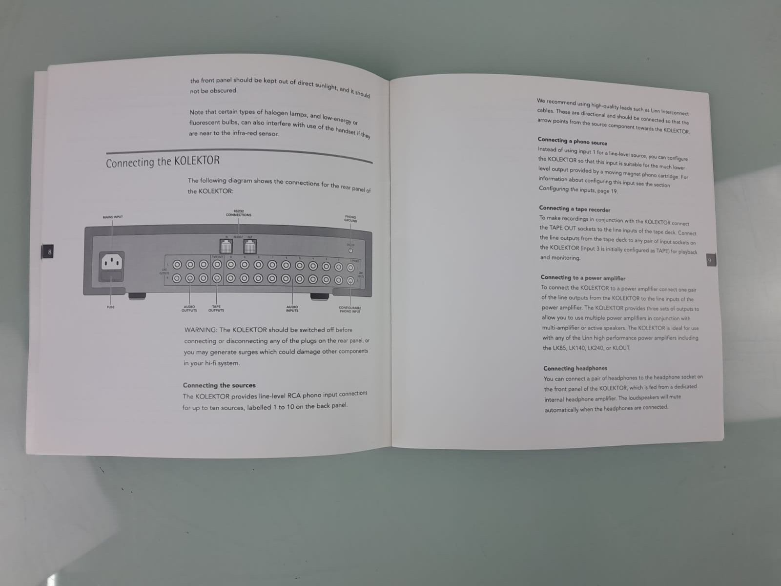 LINN KOLEKTOR PREAMPLIFIER OWNERS INSTRUCTIONAL MANUAL