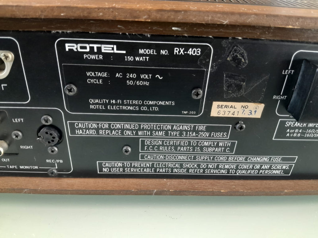 ROTEL RX 403 STEREO RECEIVER