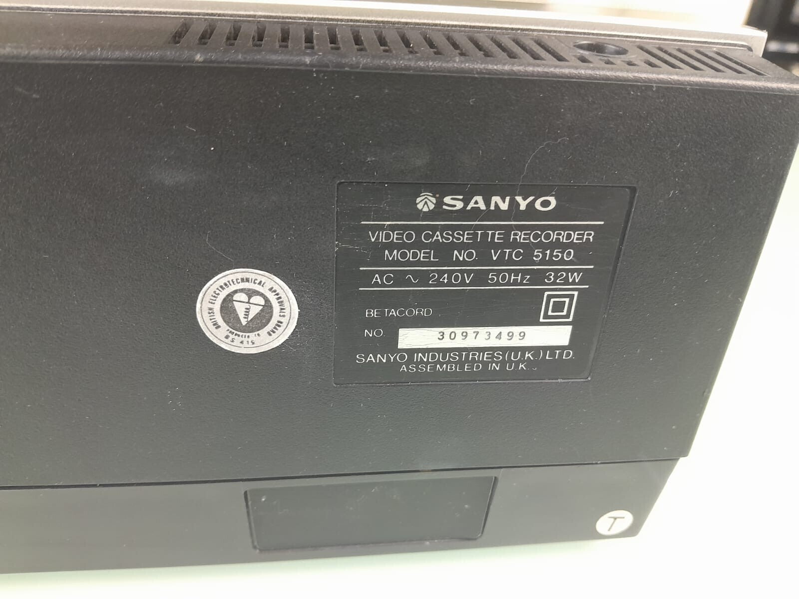 SANYO VTC 5150 VIDEO CASSETTE RECORDER