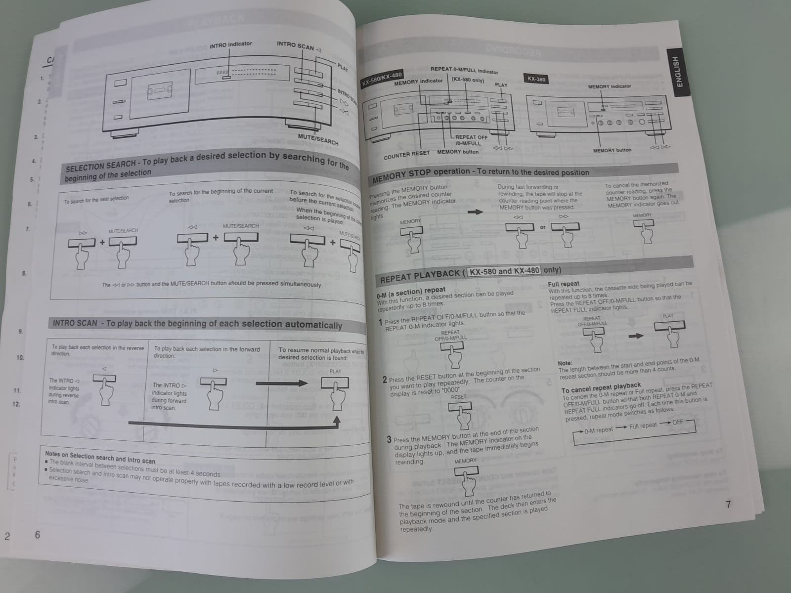 YAMAHA KX 480 KX 380 KX 580 SPECIAL EDITION CASSETTE DECK OWNER'S MANUAL