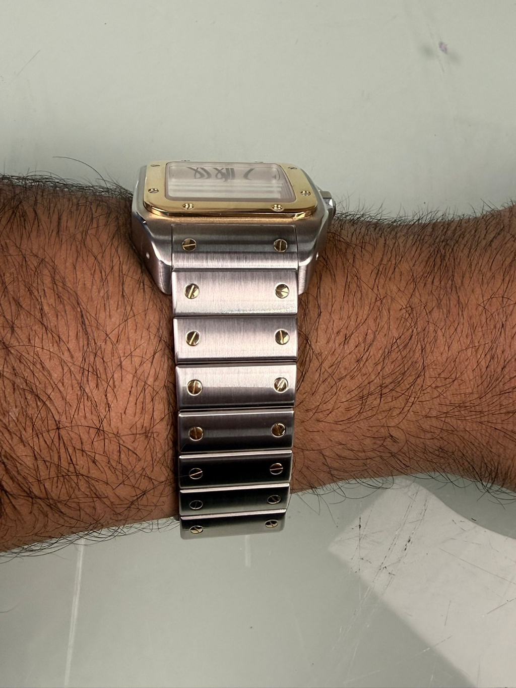 CARTIER SANTOS 100 2656 AUTOMATIC STEEL & GOLD WATCH