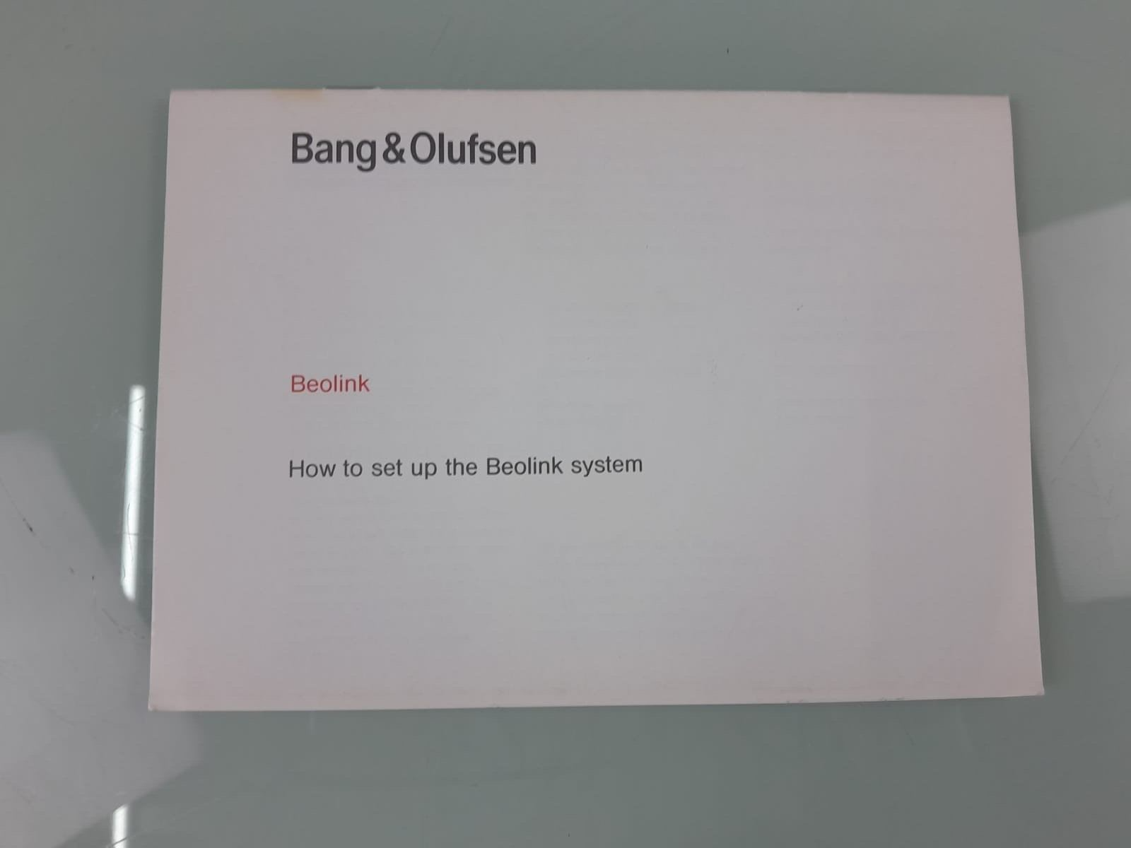 B&O BANG & OLUFSEN BEOLINK SYSTEM SETUP MANUAL #002