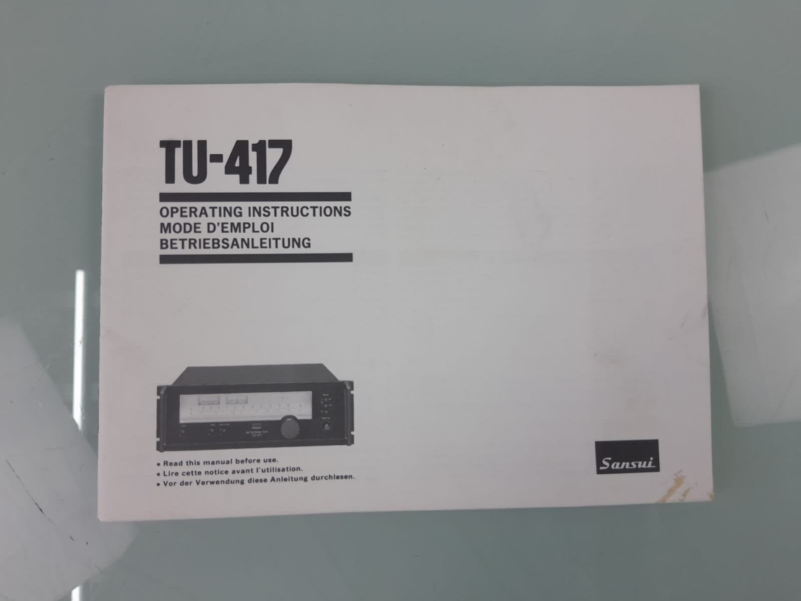 SANSUI TU 417 AM/FM STEREO TUNER OPERATING INSTRUCTIONS