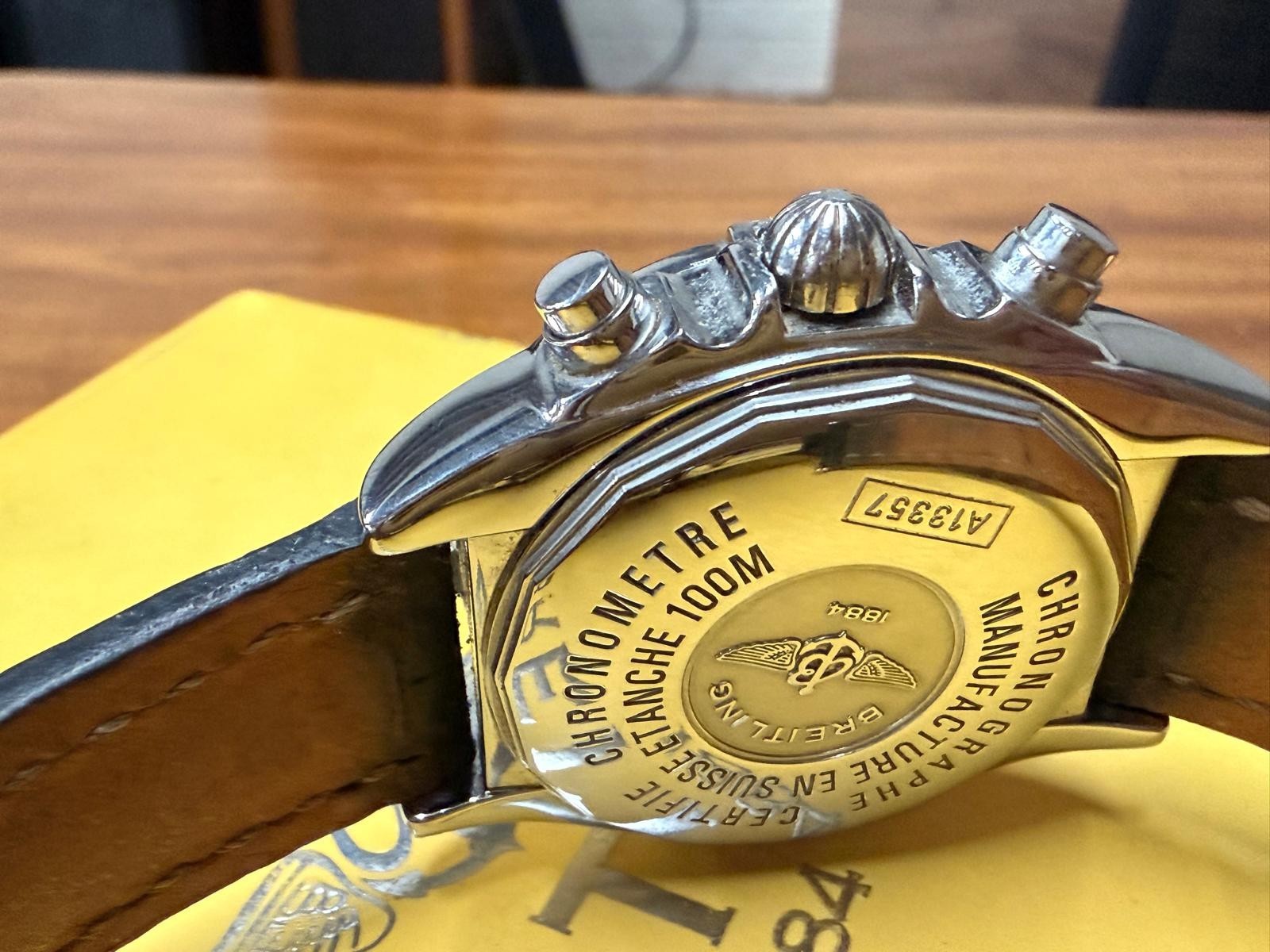 SERVICED! BREITLING 1884 CHRONO COCKPIT A13357 WATCH WITH BOX AND PAPERS