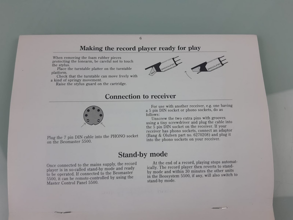 B&O BANG & OLUFSEN BEOGRAM 5500 OWNER'S MANUAL