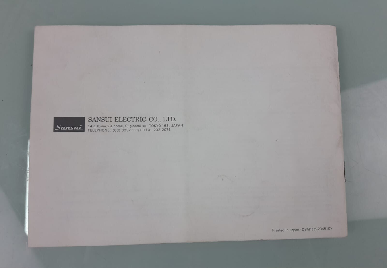 SANSUI AU 417 INTEGRATED AMPLIFIER OPERATING INSTRUCTIONS