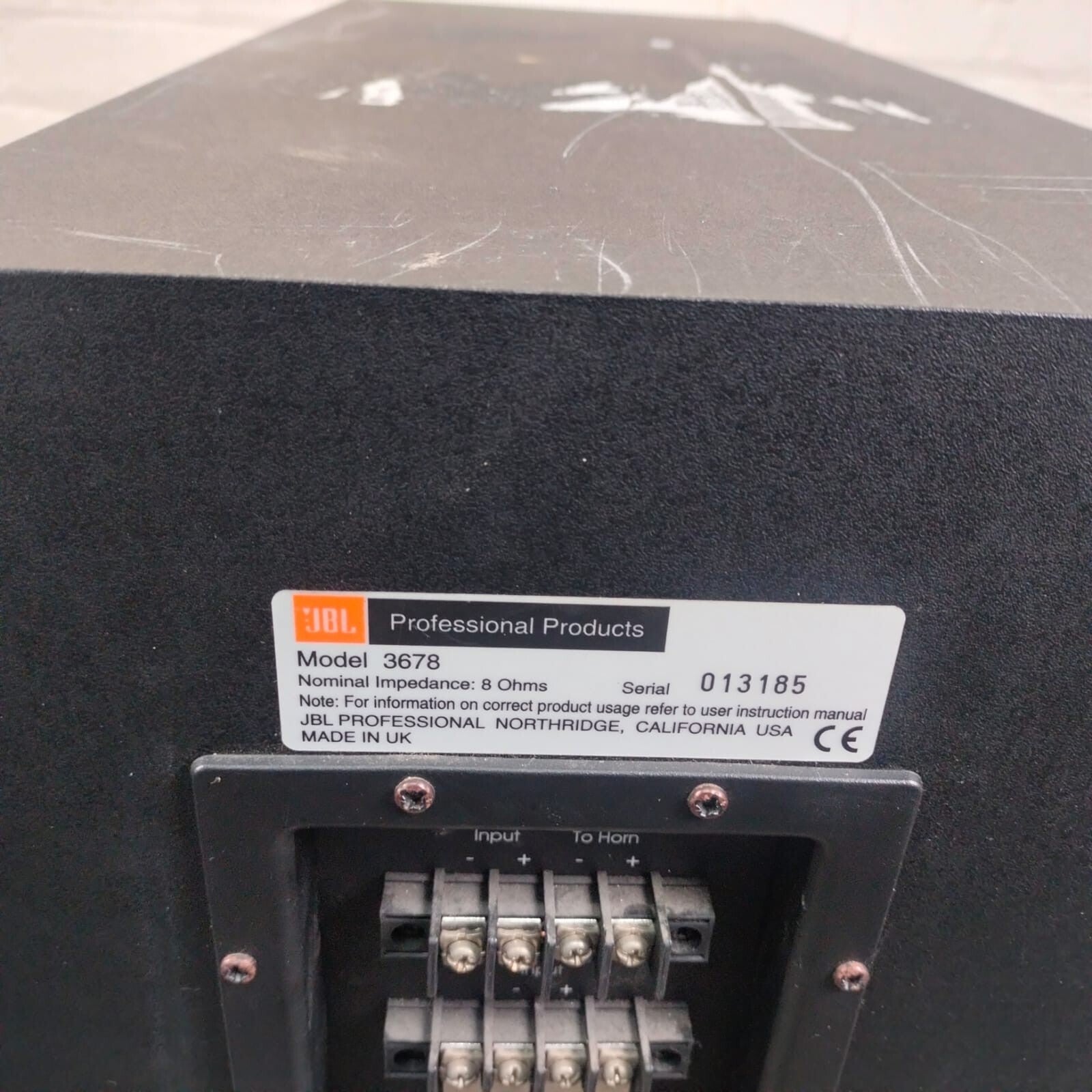 JBL 3678 Single Woofer Bass Box #003
