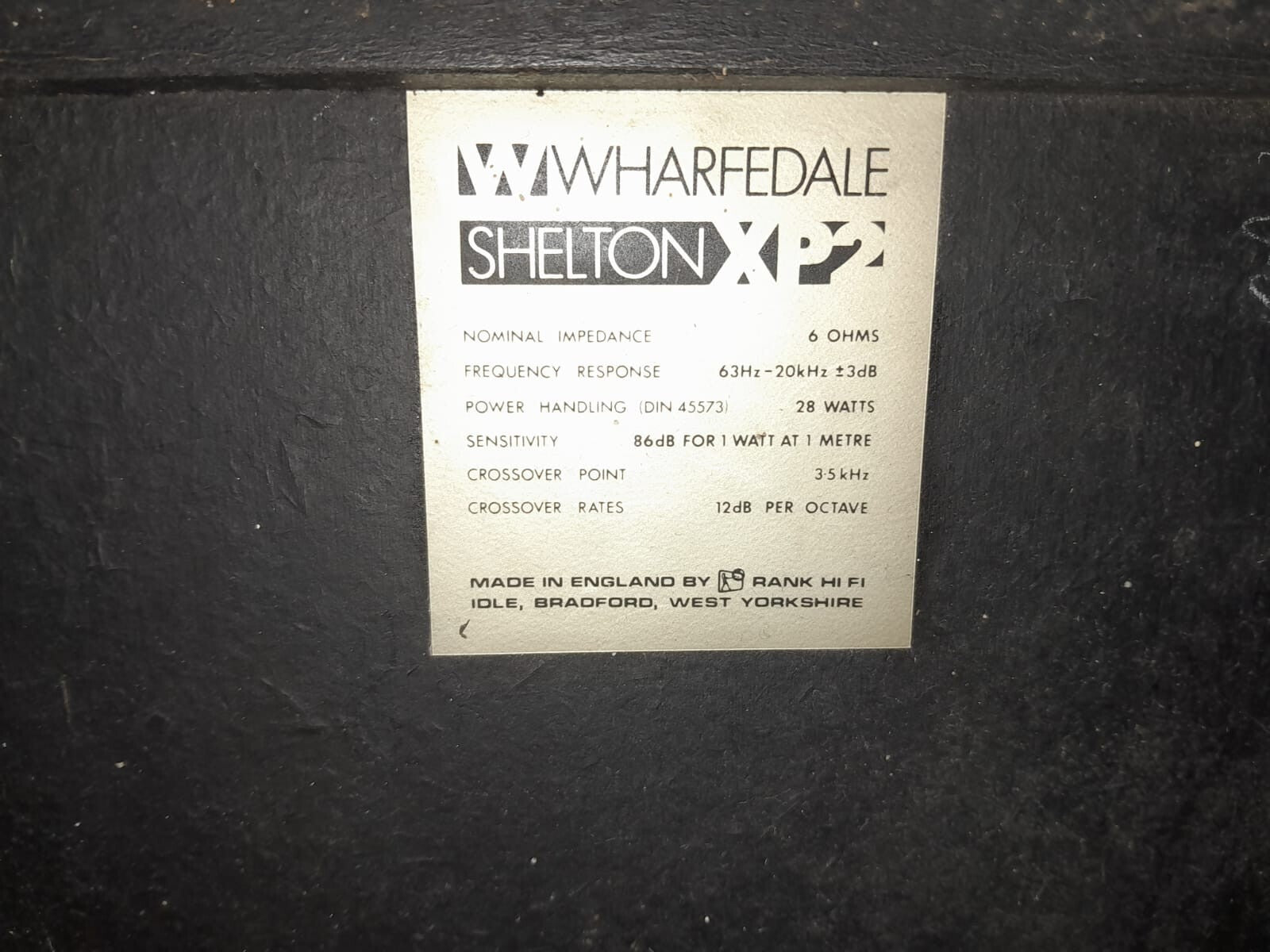 WHARFEDALE SHELTON XP2 SPEAKERS