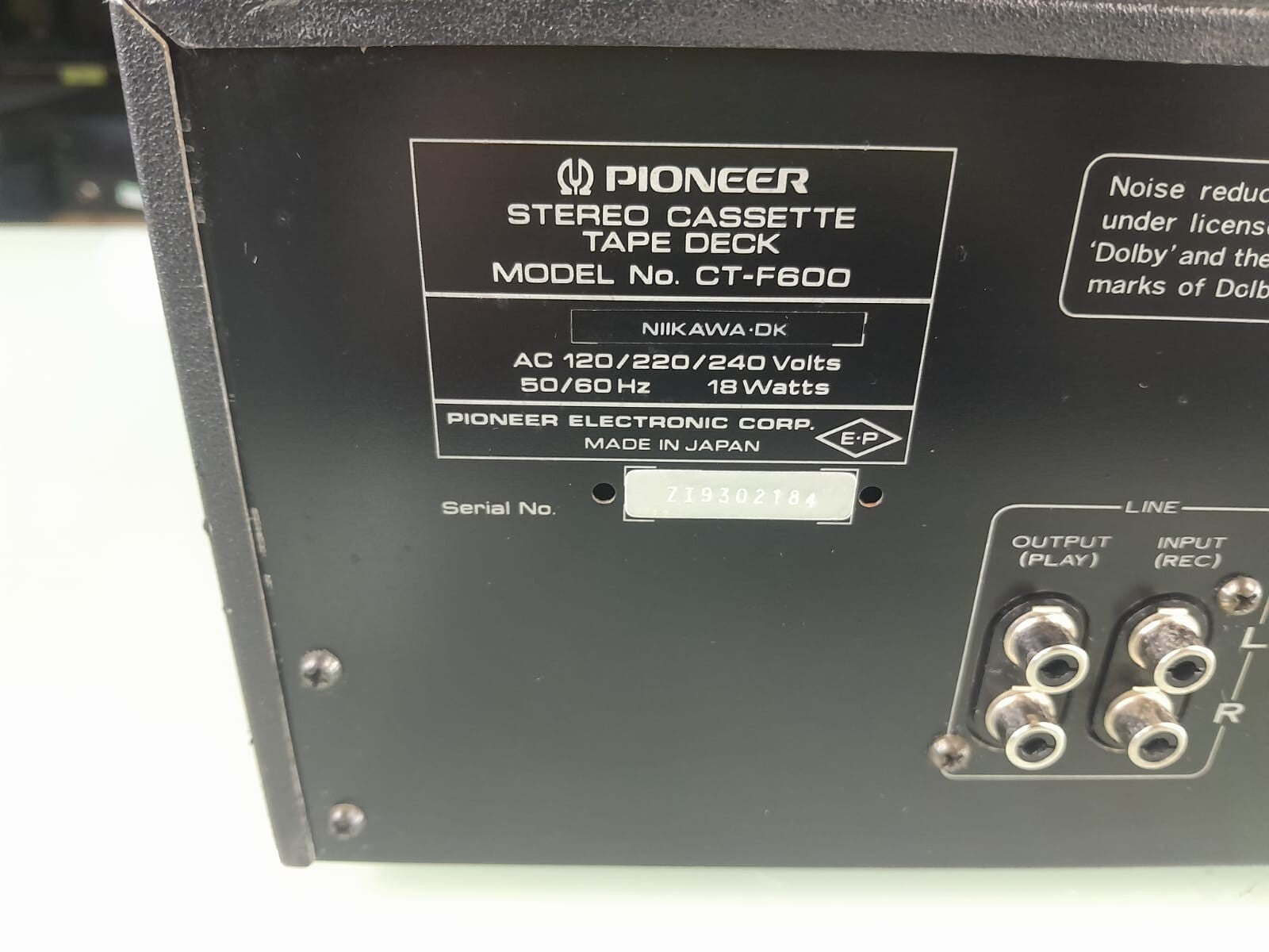 SERVICED PIONEER CT F600 STEREO CASSETTE TAPE DECK