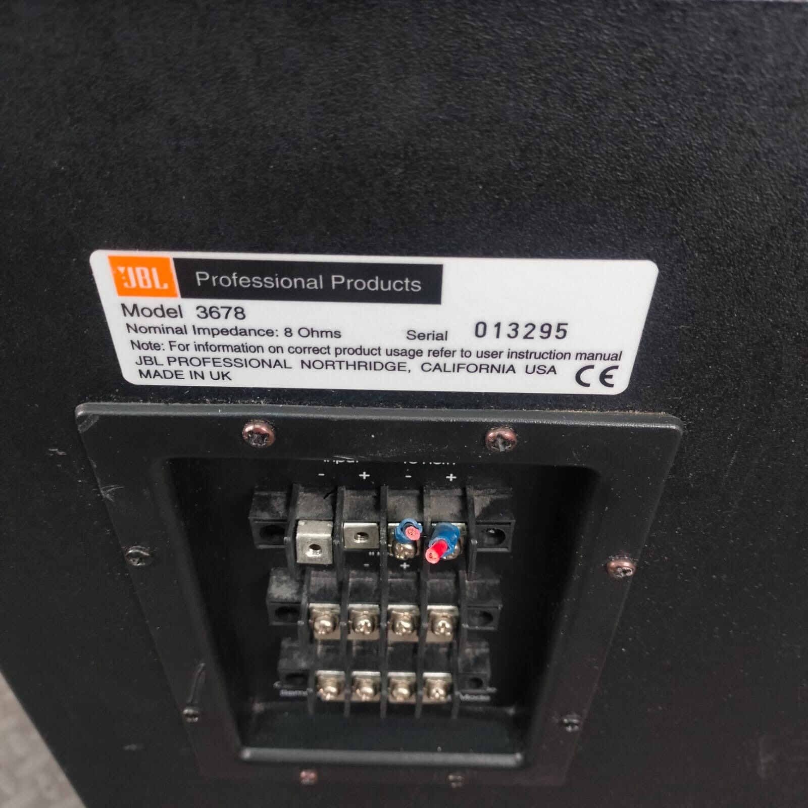 JBL 3678 Single Speaker Bass Box Subwoofer #002