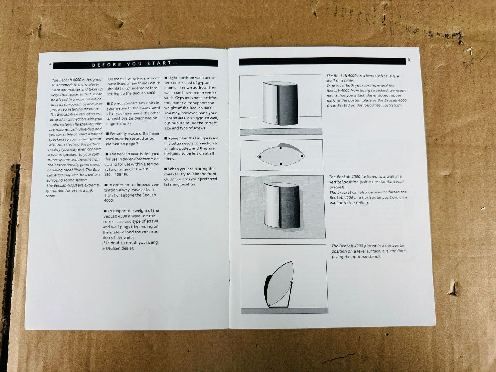 Bang & Olufsen B&O Beolab 4000 Manual