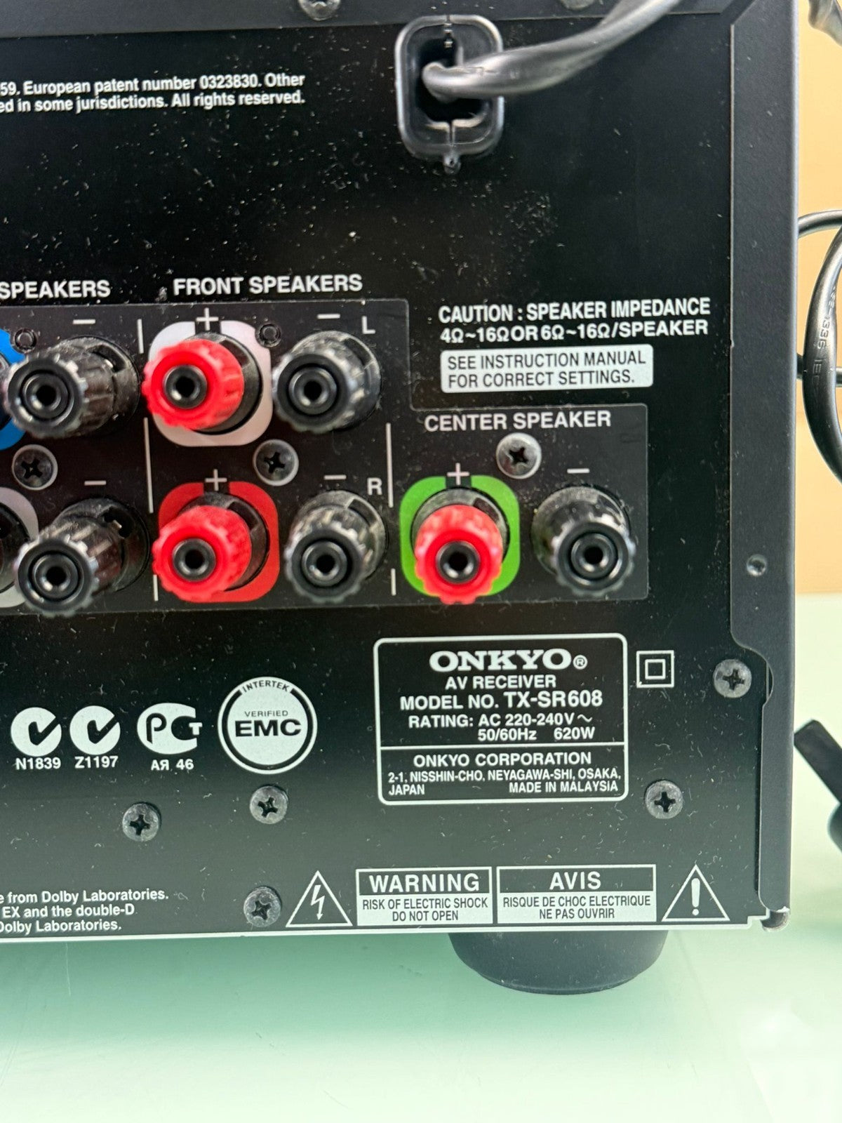 ONKYO TX SR608 AV RECEIVER WITH REMOTE