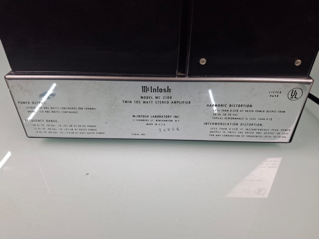 MCINTOSH MC2100 TWIN 105 WATT STEREO POWER AMPLIFIER