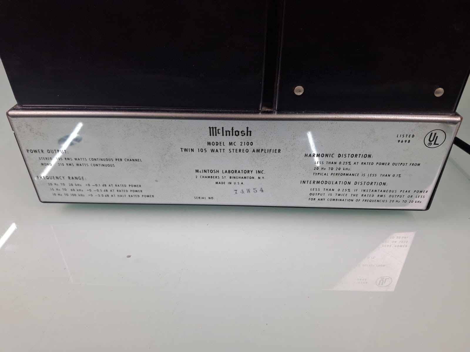 MCINTOSH MC2100 TWIN 105 WATT STEREO POWER AMPLIFIER