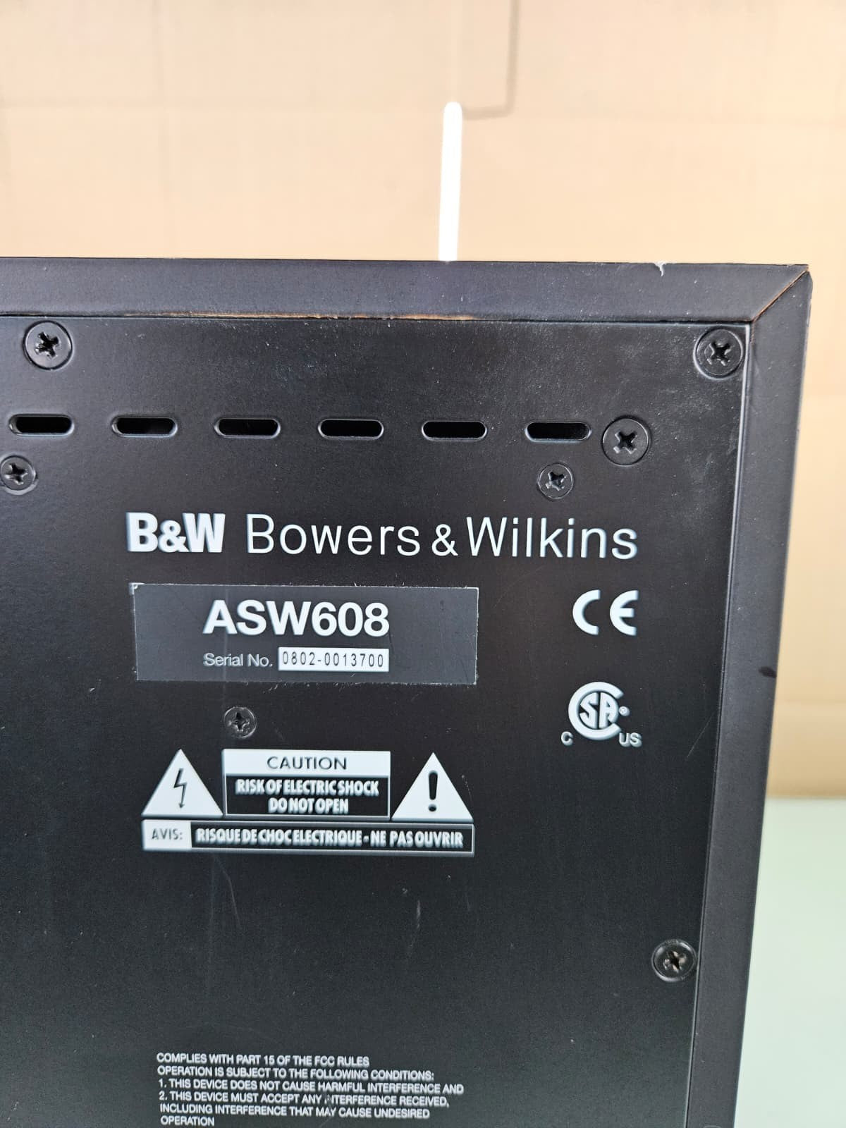 BOWERS & WILKINS B&W ASW 608 SUBWOOFER