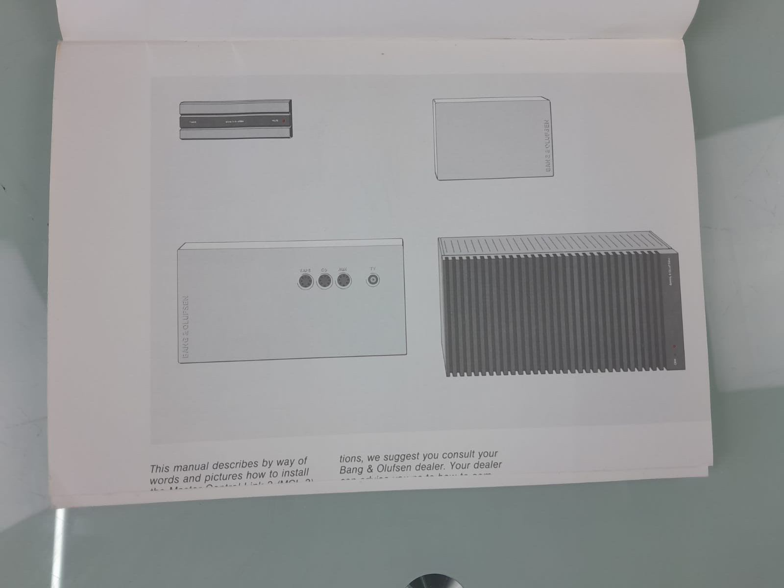 BANG & OLUFSEN B&O MASTER CONTROL LINK 2 INSTALLATION GUIDE
