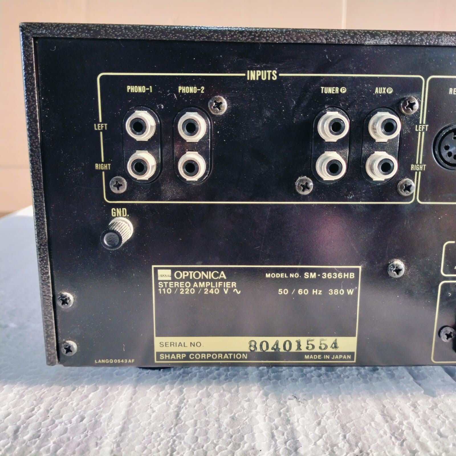 OPTONICA SM 3636 STEREO AMPLIFIER